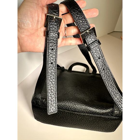 Kate Spade black pebbled leather backpack purse gold turnlock - Picture 9 of 9